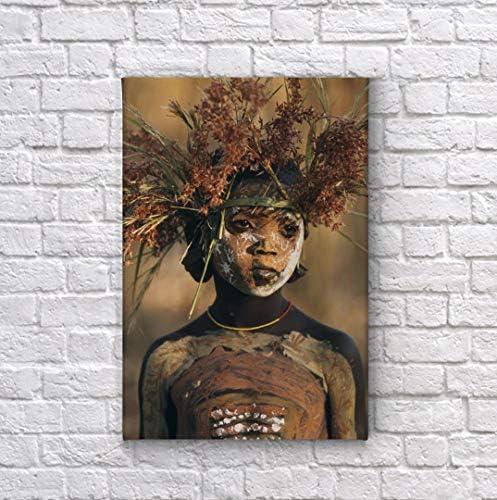 Buy4Wall Bennszülött Afrikai Gyerek Wall Art Vászonra Nyomtatott Kép, Festmény Dekoratív Művészet, lakberendezés Mű Feszített,