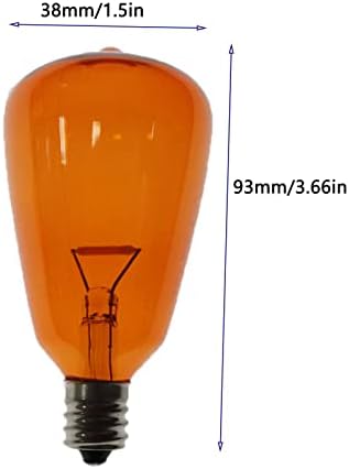 Lxcom Világítás ST38 LED Karácsonyi Izzók 10W Izzó Csere E12 Gyertyatartót Bázis Narancs Edison izzólámpák Dekoratív Színes