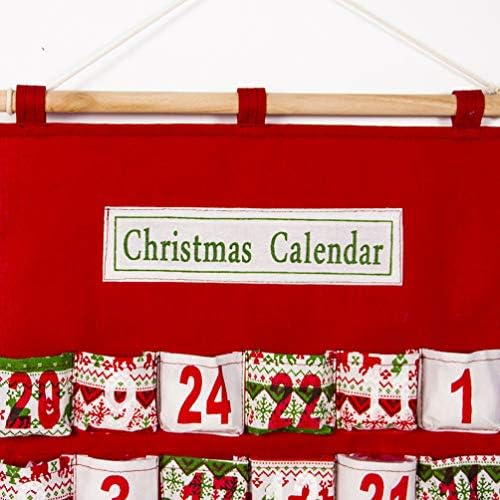 PATKAW Karácsonyi visszaszámlálás naptári tároló zsák nyomtatott adventi naptár lóg a táska tároló táska dekoráció