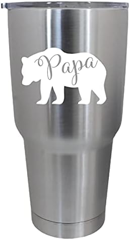 Csésze drinkware dobon matrica - Papa maci matrica - Aranyos inspiráló király matrica, matrica (Fekete)