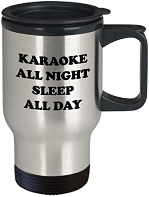 Vicces Karaoke Ajándék - Karaoke Utazási Bögre - Karaoke Szerető Jelen - Karaoke Egész Éjjel Aludni, Egész Nap
