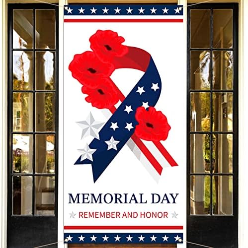 Memorial Day Ajtót Borító Emlékszem, Becsület Amerikai Hazafias Ünnep, Ajtót Banner Hátteret, Home Office Tornácon Dekoráció