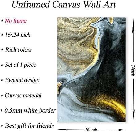 Fekete-Arany-Fehér Absztrakt Vászon Wall Art Absztrakt Fekete Arany Márvány Mintás Wall Art Arany Fólia Márvány Modern Festmény