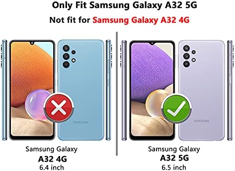 YZOK Samsung Galaxy A32 5G az Esetben,Galaxy A32 5G az Esetben, a HD kijelző Védő fólia,[Katonai] Gyűrű Autós tartó Állvány