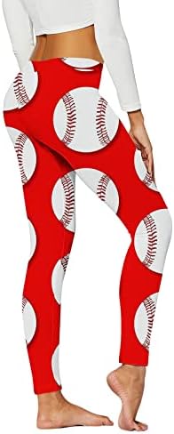 Baseball Nyomtatás Leggings a Nők Magas Derekú Futás, Jóga Leggings Ultra Puha Ecsettel Rugalmas, Kényelmes, Sportos, Sport