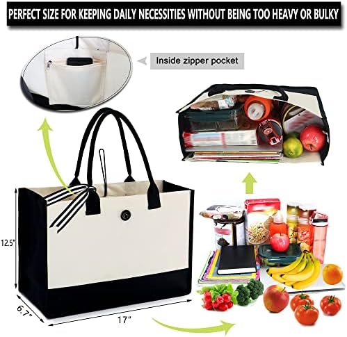 BeeGreen Bevásárló Táskák Újrafelhasználható Élelmiszerbolt Tote Bags 6 Pack XLarge 50LBS Kezdeti 13oz Vászon Táska a Belső