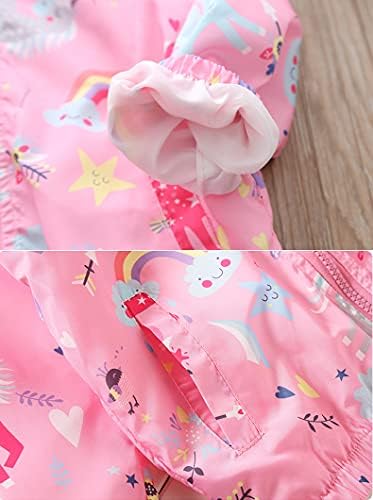 A lányok Rajzfilm Egyszarvú Tavaszi Kabátok Gyerekek Zip Kapucnis Flamingo Széldzseki a Kisgyermek a Rózsaszín Fény Outwear
