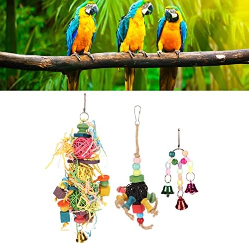 Rosvola Madár Papagájok Zúzó Játékok, 3pcs Papagáj Rágás Szórakoztató Játékok, Madarak