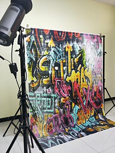 5x6.5ft Graffiti Hátteret 90-es évek Hip-Hop Leveleket Fotó Színes Tégla Falfestmény Art Dekoráció Letterings Fotózás Háttér