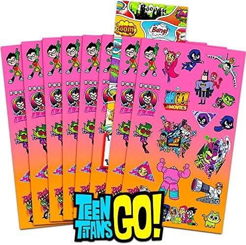 Teen Titans Go Matricák Party Kellékek Pack ~ Több mint 120 Teen Titans Go Matricák Külön Engedéllyel Ajtó Fogas (8 Teen
