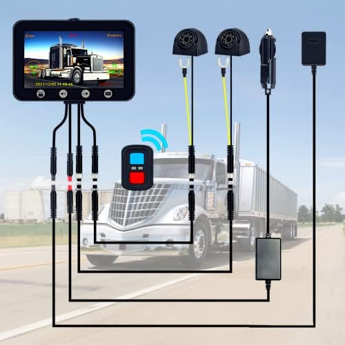 VSYSTO 3CH Teherautó Dash Fényképezőgép GPS-szel DVR Készülék Vízálló Jármű Biztonsági Kamera 1080P Első&Oldal&Visszapillantó
