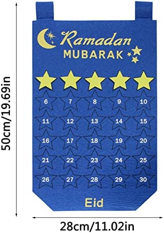 Rama-dan Naptár, Dekoráció, Eid Mu-barak Visszaszámlálás Naptári Gyerekeknek, 30 Napon Eid Adventi Naptár, Poszter, Csillag,