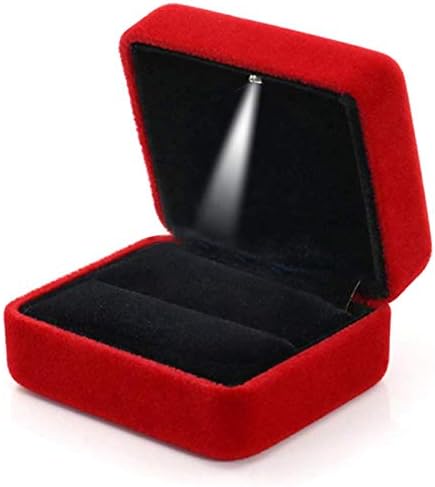 GBYAN Bársony Gyűrű Doboz LED Ékszer Kijelző, Ajándék Doboz, Javaslatát,Eljegyzés, Esküvő