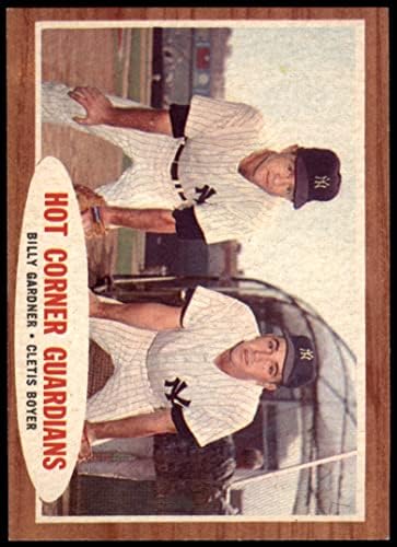 1962 Topps 163 NRM Forró Sarokban Őrzők Lehet Boyer/Billy Gardner New York Yankees (Baseball Kártya) (Normál Árnyalat)