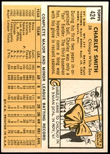 1963 Topps 424 Charley Smith Chicago White Sox (Baseball Kártya) EX White Sox