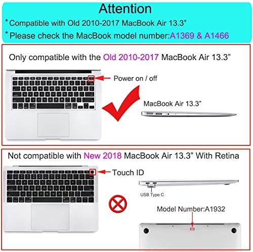 [ Kompatibilis a Régebbi Verziót MacBook Air 13 hüvelyk (Modell A1369 & A1466 Éves 2010-2017) ] Teljes Test Kemény tok, Borító