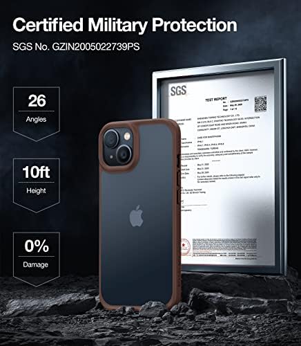 TORRAS Ütésálló Tervezett iPhone 13 Eset & Tervezett iPhone 14-Ügyben [Katonai Csepp Tesztelt] Áttetsző Kemény Vissza Vékony