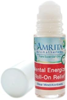 Amrita Aromaterápiás Organikus Mentális Energizer Roll-On Megkönnyebbülés, Természetes Energia Erősítő, Szerves Krém Alap