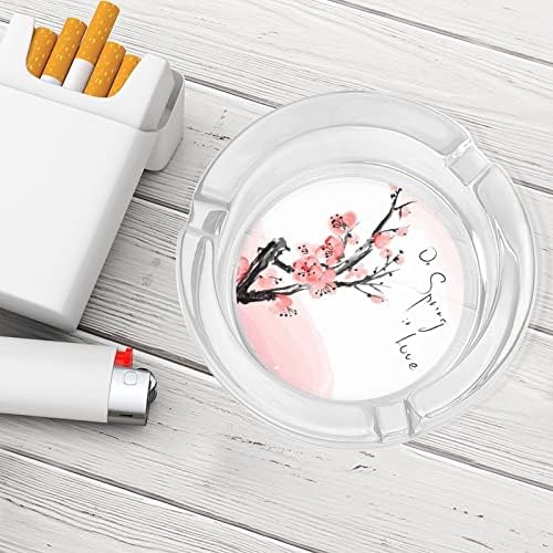 Japán Cseresznyevirág Cigaretta Üveg Hamutartó Kerek Dohányzás Jogosultja Ash Tálcát Home Hotel Asztali Dekoráció