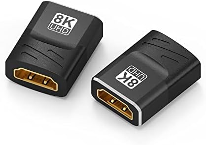 ecjtu 8K HDMI Csatoló Női, 2 Csomag 8K HDMI Adapter, HDMI Csatlakozó 3D HDMI 2.1 Extender Kompatibilis HDTV-Roku TV Stick