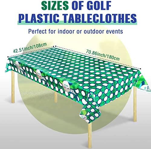 Golf Műanyag Téglalap Asztal Fedezze Örömteli Golf Parti Dekoráció Zöld Golf terítő Golf Parti asztalterítő Golf Témájú Szülinapi