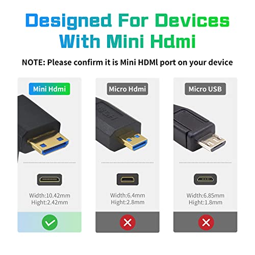 Duttek 8K 90 Fokos Mini HDMI-HDMI 2.1 Kábel, 48Gbps Le Anglet Mini HDMI Férfi-Nő Kábel, Ultra Vékony,Rövid HDMI-Mini HDMI