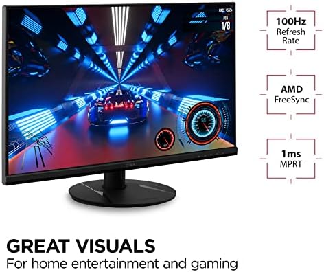 ViewSonic OMNI VX2716 27 Hüvelykes, 1080p 1ms 100Hz Gaming Monitor IPS Panel, AMD FreeSync, szemészeti, HDMI, valamint DisplayPort