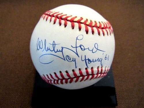 Whitey Ford 1961 Cy Young & Ws Mvp Yankees Hof Aláírt Auto Vtg Oal Baseball Szövetség - Dedikált Baseball