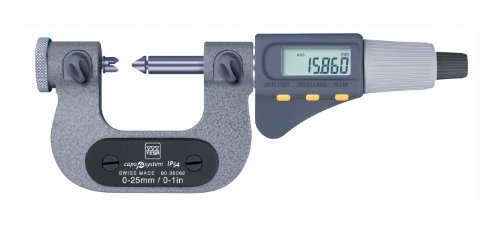 A Brown & Sharpe TESA 60.30064 Digitális Micromaster AC Külső Mikrométer a Szál Mérés, 2-3/50-75 mm-es Tartományban, 0.001