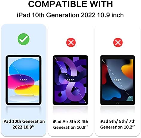 BENTOBEN iPad 10 Generáció az Esetben,iPad 10.9 Esetben 2022, Csillogó Csillogó 3 Réteg Ütésálló Állvány Masszív Védő Tablet