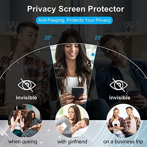 Hokwep Galaxy A14-es Adatvédelmi képernyővédő fólia Kompatibilis Samsung A14-es 6.6, [Esetben-Barátságos] [Anti-Spy] [Érintés