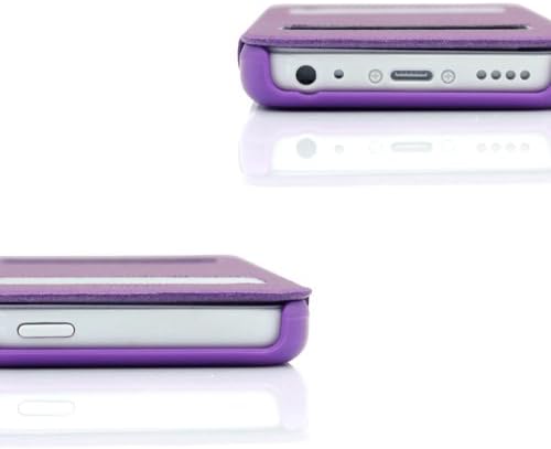 Gearonic GEARONIC Apple iPhone 5C Lila PU Bőr Slim Flip View Eset Smart Cover hátlap - hordtáska - Nem-Kiskereskedelmi Csomagolás