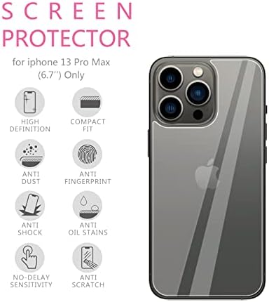 Lidisanita képernyővédő fólia iPhone 13 Pro Max[6.7 Hüvelykes Kijelző] 2021,2 csomag Vissza Screen Protector Edzett Üveg