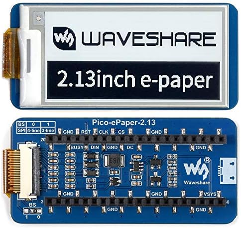waveshare 2.13 hüvelykes E-Papír Kijelző Modul a Raspberry Pi Pico, Fekete, Fehér, Két-Színű 250x122 Pixel E-Papír Képernyő