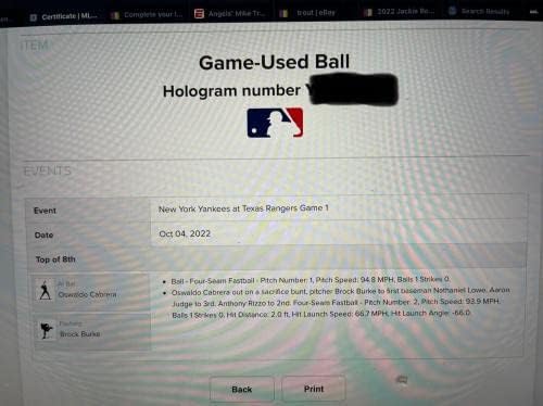 A játék Használt labdák/Aaron Bírák utolsó R/Utolsó x 3, mielőtt HR 62 MLB holo-1/1 set - Játék Használt Labdák