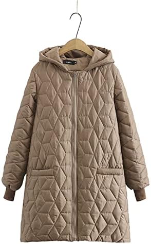 Sikye Téli Kabátok Női Könnyű, Vízálló Kapucnis Kabát Nagy Kapucnis Pamut Kabát, Közepes Hosszúságú Vékony