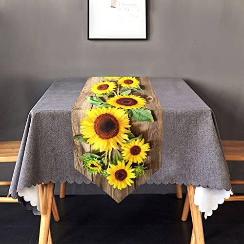 Asztali Futó 72 Cm Hosszú, Napraforgó, Fából készült asztali Futó a konyhaasztalon Parasztház asztali futó Ruhával az Esküvő