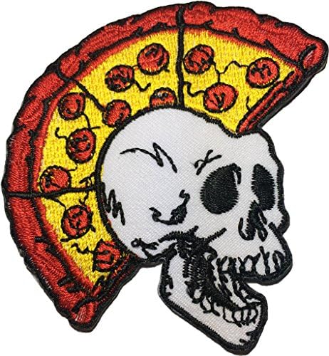 Pizza Koponya(punk) méret 7x8 cm. motoros heavy metal Horror Punk Goth Emo-Rock DIY Logó, Kabát, Mellény, ing, kalap takaró