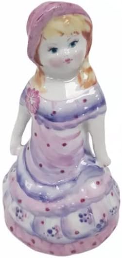 Porcelán csengő Lány 4,92 magas, Dekoratív bell Gyűjtemény bell lakberendezés Ajándék, Ajándéktárgy, Kézzel készített Oroszországban.