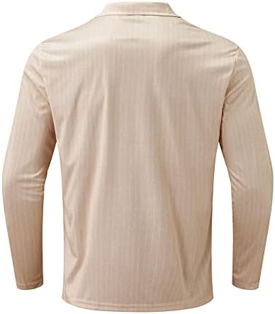 XZHDD Cipzár Polo shirt Mens, Őszi, Téli Csíkos, Slim Fit Hosszú Ujjú Póló Üzleti Alkalmi Felsők munkaruha