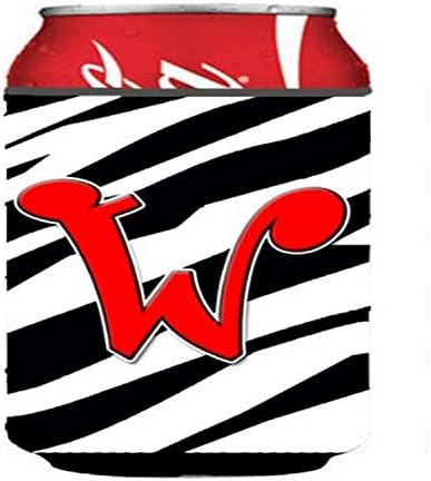 Caroline Kincsek CJ1024-WCC Levelet W Kezdeti Monogram - Zebra Piros vagy Üveg Ölelkezős, Lehet Hűvösebb Ujja Ölelkezős Mosható