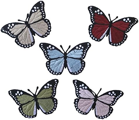 3x2 Fecskefarkú Pillangó Vas a hímzett patch, Piros, világoskék, Rózsaszín, Zsálya Zöld által értékesített darab (LIBlue/Fehér/Fekete)