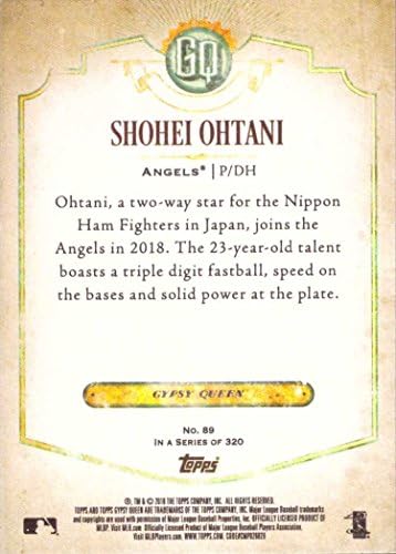 2018 Topps Cigány Királynő Baseball 89 Shohei Ohtani Újonc Kártya