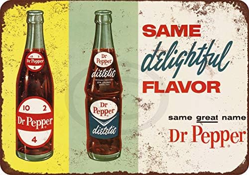 1963 Diéta Dr. Pepper Adóazonosító Jele, 8 x 12 Cm, Fém Jelek Vintage Vicces Fali Dekoráció Pub Borospince Barlang Terasz