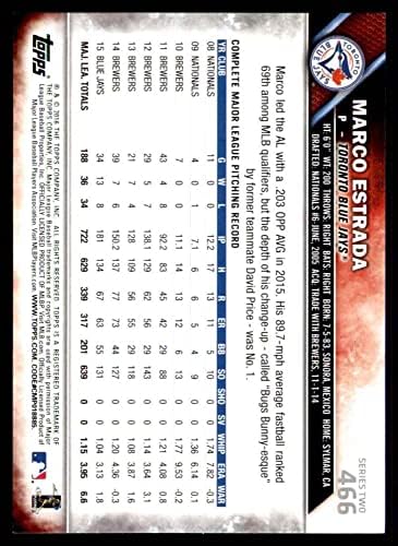 Topps 466 Marco Estrada Toronto Blue Jays (Baseball Kártya) NM/MT Blue Jays