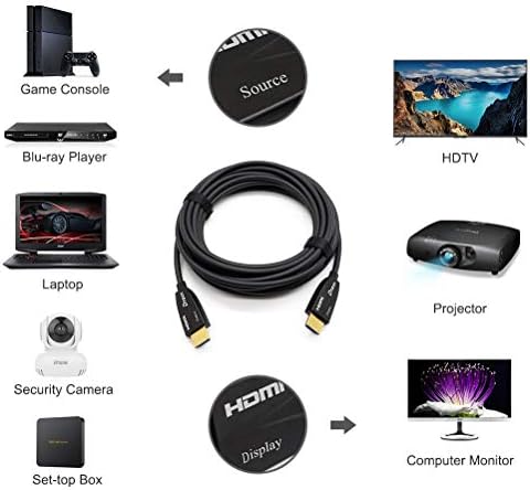 DTech 10 Méter Optikai HDMI Kábel 4K-60Hz 18Gbps HDR 444 422 420 mintavételezéssel nagysebességű a-Fal Névleges (32 Láb,