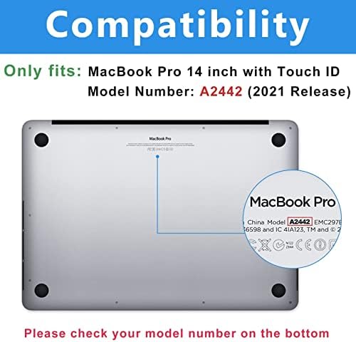 ProCase MacBook Pro 14 Hüvelyk Esetben 2021 Kiadás A2442 a M1 Pro/Max Chip Csomag 2 Csomag ProCase Billentyűzet Fedél a Legújabb