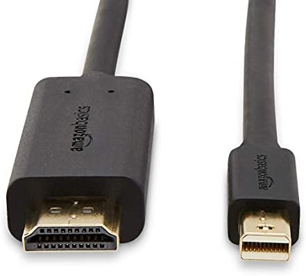 Alapokat Mini DisplayPort-Male-HDMI Férfi Kábel, 1080p, Aranyozott Csatlakozók, 6 Láb, Fekete
