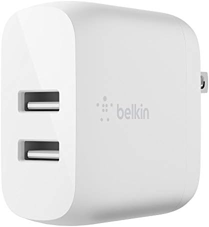 Belkin 24W Dual Port USB Fali Töltő & BoostCharge Fonott Lightning Kábel - 3.3 ft/1M - Mpi Hitelesített Apple iPhone Töltő