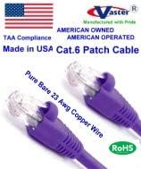 Szuper-E a Kábel - Made in USA – Lila – 4 FT - UTP Cat.6 Ethernet-Patch Kábel - UL CMR 23AWG – SKU - MINKET-A-81975